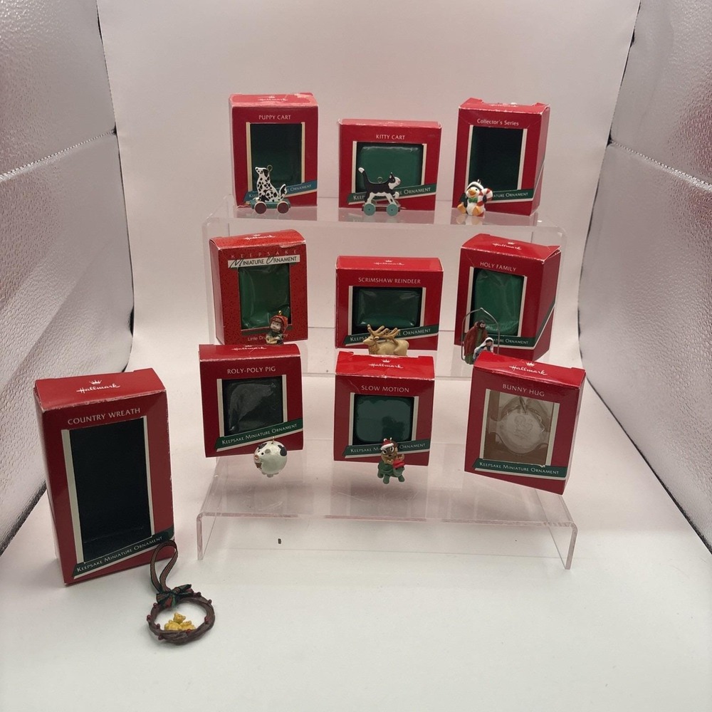 Vtg~Lot of 10~Hallmark Ornaments~Assorted Miniature